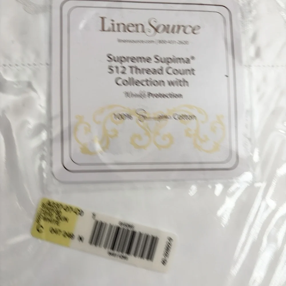 Linen‎ Source Supreme Supima White Queen Flat Sheet 512 Tread Count Cotton NEW